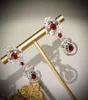 Dangle Earrings XHD430 Solid 18k Gold Nature Red Ruby 2.2ct Diamonds Drop For Women Fine Jewelry Birthday Presents
