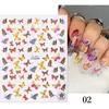 Pink Holographics Laser Bronzing 3D Butterfly Nail Art Stickers Adhesive Sliders DIY Nail Transfer Decals Foils Wraps Decoration Nail ArtStickers Decals Nail Art