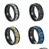 Pierścienie zespołu punkowe rotacyjne obracanie lęk Fidget Pierścień Tytan Stal Sain Sain For Men Rock Biker Wedding Party Jewelry 8 mm Drop dhl9t