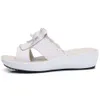 Tofflor 2023 Summer Women Flat Sandals Shoes White Leather Ballet Round Toe Fringe Slides Flip Flops Female 856