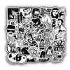 Car sticker 10 50pcs Black and White Stickers for Kids Laptop Skateboard Bicycle Motorcycle Cool JDM Car Styles Sticker Bomb Bumpe251m