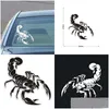 Bilklistermärken 3D Scorpions Sticker Body Trucks Window Waterproof Motorcykel Styling Decal Bonnet Sidor Stripes Animal Drop Delivery Mo DHC4R