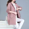 Women's Trench Coats Windbreaker Jacket Women Mid-Length 2023Spring Autumn Hooded Coat Female With Lining Top Zipper Lady Outwear L541