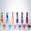 Headshop666 SI003 Tubo de silicone com ponta de cerâmica de quartzo de aço inoxidável Cachimbo de fumo Plataformas de petróleo Acessórios para bongos de vidro Dab Rig