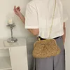 Saco de noite palha crossbody embreagem bolsa corrente sacos de ombro bolsa bolinho bolsa rattan boho verão praia tecido 2023 230915