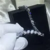 Bracciale fatto a mano con castone incastonato 5A zirconi cubici Bracciali di fidanzamento riempiti in oro bianco per donne accessori da matrimonio222j