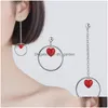 イヤリングネックレスMeyrroyu 925 Sier Red Love Circle Women Engagement Party Jewelryセットギフトドロップ配信セットDHGARDEN DHXFS