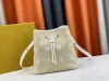 M44022 Monogrammi design champagne Borse a secchiello con coulisse Borsa in vera pelle per donna Chiusura con coulisse Zaino Zaino Tracolla Cartelle Borsa da donna