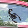 Bilklistermärken 3D Scorpions Sticker Body Trucks Window Waterproof Motorcykel Styling Decal Bonnet Sidor Stripes Animal Drop Delivery Mo DHC4R