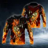 Hoodies للرجال Swefsshirts 2023 الربيع والخريف Armor Knight 3D سترة المطبوعة أزياء شخصية أزياء Pullover Hoodie WH5V