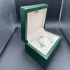 Fabrik högkvalitativ nyaste stil Green Watch Original Box Papers Card Purse Present Wood Boxes Handväska för 116610 116660 Watche339h