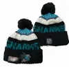 Hajar Beanies Cap Wool Warm Sport Knit Hat Hockey North American Team Striped Sideline USA College Cuffed Pom Hats Män kvinnor A0
