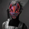 2021 Halloween Led Glowing Cold Light Glow Fox Cosplay Party Scary Mask Masquerade Cos Accessories Toys For Adult266w