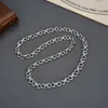 Chains 9mm Thick S925 Pure Silve Vine Rattan Grass Necklace Thai Silver Heavy Big Chain Jewelry