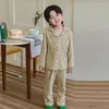Damen-Nachtwäsche, Herbst- und Winter-Stil, langärmelige Hosen-Pyjamas für Jungen und Mädchen, Hahnentrittmuster, koreanische Version, Haushaltskleidung
