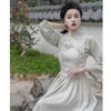 Abiti casual stile cinese retrò cheongsam migliorato elegante dolce per le donne 2023 colletto alla coreana di perle manica lunga autunno Qipao vintage