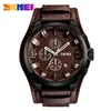 SKMEI New Fashion Sport Quartz Watches Men Luxury Business Leather Watch Waterproof Wristwatches Male Clock Relogio Masculino3398