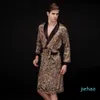 Fashion-Mens Paisley Pattern Bathrobe Kimono Robes V-Neck Faux Silk Male Sleepwear Nightwear Male Satin Bath Robe192s