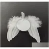 Christmas Decorations Feather Pendant White Blank Mdf Heat Transfer 2.8Inch Round Heart Double Side For Drop Delivery Home Garden Fest Dh9Ku