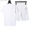 Chándales para hombre Camisetas para hombre Chándales Diseñador de lujo de verano Conjunto de impresión Carta Negro Blanco Gris Color del arco iris Deportes de verano Moda Cordón de algodón Top Manga corta