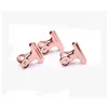 Andere Schreibtischzubehör Großhandel 1000 Stück 22 mm / 31 mm runde Metallgriffklammern Roségold Bldog Clip Edelstahl Ticketpapier für Tags B DHYX3