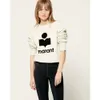 23 AW pullover sweater new Isabels Marants women's classic sweatshirt printing black and white cotton round neck Pullover