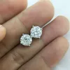 Oryginalne 14K 585 Biała żółte złoto pchnięcie 8 mm 4ctw f kolorowy test Laborn Laborn Moissanite Diamentowe kolczyki dla kobiet CJ191203288y