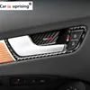 Cubierta de manija de puerta Interior de coche de fibra de carbono, pegatinas decorativas para cuenco de puerta, accesorios para Audi A4 2009-2016, Styling279n