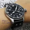 Erkekler Lüks Ürünleri Kalite Klasik Büyük 7 Günlük Güç Rezervi 46mm Siyah Dial Steel Otomatik 500401 28800BPH Hareket Saati292p