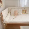 Rails de lit coréen matelassé coton drap de bébé cerise olive ours broderie lit de bébé draps pare-chocs Er Ding 220922 livraison directe tapis pour enfants Dhgp4