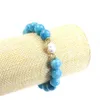 Ny ankomst handgjorda pärlkvinna Larimar Stone smycken armband 10mm runda larimar armband för man blå kristallarmband290m