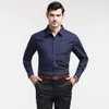 Chemises à manches longues pour hommes en coton de couleur pure taille 5XL 6XL 7XL 8XL blanc bleu noir rouge Banquet de mariage d'affaires hommes élégants Sh249q