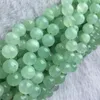 Lösa ädelstenar Veemake Green Prehnite DIY Halsband armband örhängen naturlig charm ädelsten kristall runda pärlor för smycken tillverkning 06069