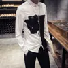 Camisas con estampado de animales en 3D para hombre, camisas con estampado Digital en blanco y negro de gato, camisas informales de manga larga ajustadas para hombre Shir227x