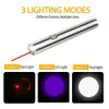 3-In-1 650nm LED Red Laser Pointer Pen UV Light Single Beam Mini AA Cat Pet Toys mini flashlight(not include battery)