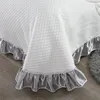 Ensemble de couvre-lit en coton tricoté, 3 pièces, couvre-lit, taille King, Queen, surmatelas, couverture avec taies d'oreiller, 2558