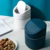 Mini Desktop Trash Multifunctional Can Can Home Car Storage Bucket Access مع غطاء مكتب غرفة المعيشة القمامة 268R