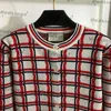 Simple Plaid Sweaters Button Cardigan Sweater Coat Female Knit Jackets Crew Neck Soft Touch Sweater