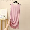 Grundläggande avslappnade klänningar Casual klänningar Modal ärmlös Vest Dress Kvinnlig sommar tunn modell House Wear Kjol Render utöver koden A-LINE L230916