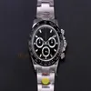 Mens Watch 904L Steel AR Factory Cal 4130 Movement Automatic Watches Mens Black Dial Ceramic Bezel 116500ln Chronograph Watches Wi274p
