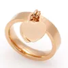 NEW Fashion Stainless steel love Silver Gold Heart rings bague for lady women mens Party wedding lovers gift engagement couple jew320t