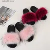 Slipper Kinder Fell Hausschuhe Mädchen Flauschige Faux Waschbären Pelz Rutschen Pelzigen Hause Boden Flip Flops Kinder Sommer Schuhe Mädchen Pelz sandalen CSH953 T230916