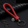 Keychains Leather Car Key Chain Men's High Quality Pendant Cowhide Hand Woven Women's Creative Gift Decorative LanyardKeyC230y