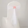 10 piezas de decoración de boda, respaldo de silla, marco de silla de organza, marco de spandex con bola de rosa, flor artificial y marco de silla de organza Weddi2929