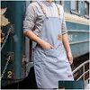 Aprons Custom Logo Apron Cowboy Restaurant Flower Baking Work Barista Milk Coffee Barber Shop Chef Nails Studios Uniform Delantal Dr Dhhta