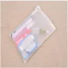 Whole- Matte Clear Plastic Storage Bag Zipper Seal Travel Bags Valve Slide Seal Packing Pouch For Cosmetic Clothing 10pcs lot266y