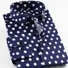 Ganze-2017 Frühjahr Neue Männer Polka Dot Druck Langarm-shirt Mode Männlichen Kleid Shirts Casual Formal Baumwolle Shirt229Q