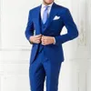 New Arrivals Two Buttons Royal Blue Groom Tuxedos Peak Lapel Groomsmen Man Suits Mens Wedding Suits Jacket Pants Vest Tie N172q