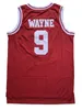 Men Wayne 9 Hillman College Theater Red White Basketball Jersey All Movice Movie Jerseys S-XXXL