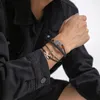 Bracelets de charme Vintage Punk Devil's Eye cuir bracelet pour hommes simple main polyvalent ancre numéro 8 tissé cadeau d'amant